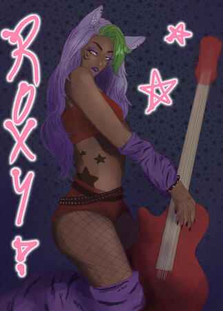 humanized fanart of Roxanne wolf from fnaf security breach