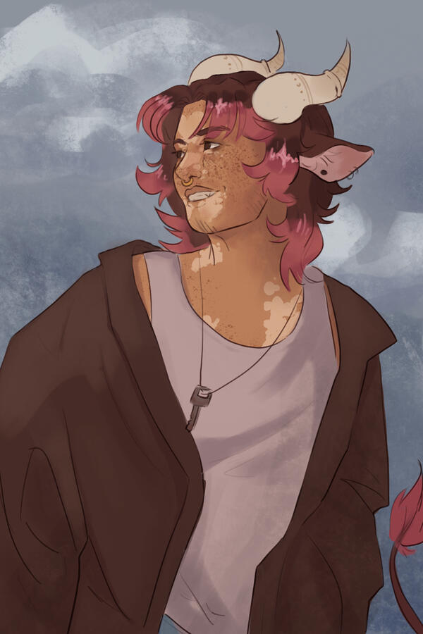 halfbody of my BELOVED friends caithes oc, Dorian. mwah!