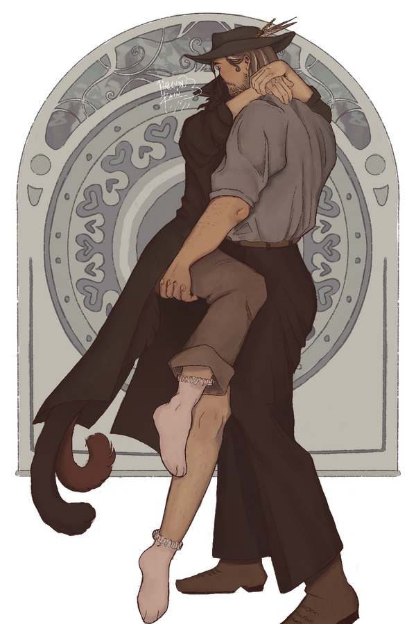 fullbody (kinda) art of my oc April dressed as a pirate